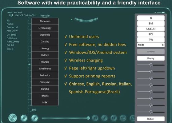 cyfrowy bezprzewodowy ręczny skaner ultradźwiękowy